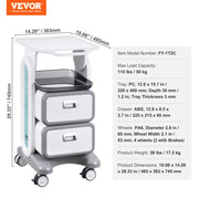 Load image into Gallery viewer, for Lab Clinic Hospital Salon SucceBuy 2/3/4/5 Tiers Lab Carts Lab Utility Cart Mobile Medical W/ ABS Material Rolling Cart