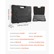 Charger l'image dans la visionneuse de galerie, Amocart Socket Set 86 Pieces 3/8 1/4 1/2in Drive Socket and Ratchet Set SAE Metric Mechanic Tool Kit with Ratchet Wrench