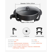 Charger l'image dans la visionneuse de galerie, Amocart Electric Hot Pot 5 L Double-flavor Shabu Shabu Pot Non-Stick Electric Cooker with Divider Glass Lid for 6-10 People