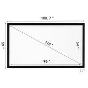 Charger l'image dans la visionneuse de galerie, SucceBuy Projector Screen 92 100 110 120 130 135 155in Aluminum Fixed Frame 16:9 4K HD Home Cinema Theater WallMountable Display