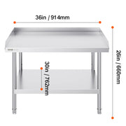 Charger l'image dans la visionneuse de galerie, Amocart Stainless Steel Work Table Commercial Heavy Duty Food Prep Worktable with Adjustable Height for Restaurant Home Hotel