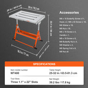 Bild in Galerie-Viewer laden, Amocart 18/20/24 Inch Foldable Welding Table Steel Table Top Auxiliary Welding Tool Flexible Height Portable Workbench for Work
