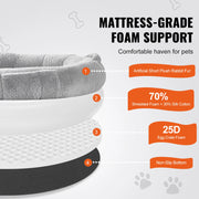 Bild in Galerie-Viewer laden, Amocart Human Dog Bed Human Dog Bed for Adult Human Size Dog Bed with Washable Faux Rabbit Fur Cover Egg Orthopedic Foam Grey