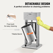 Charger l'image dans la visionneuse de galerie, Amocart 10L/15L Electric Sausage Stuffer Stainless Steel Making Sausage Machine Commercial Grade with 4 Filling Funnel for Home