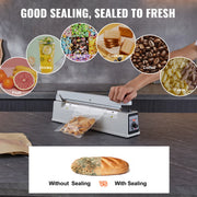 Bild in Galerie-Viewer laden, Amocart 8/12/16in Impulse Poly Bag Sealer Manual Heat Sealing Machine with Adjustable Heating Mode for Plastic Mylar PE PP Bags