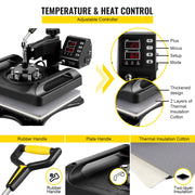 Bild in Galerie-Viewer laden, Amocart 30*38CM 8 in 1 Combo Upgrade Heat Press Machine 360° Rotation Sublimation Printer Cap Shirt Mug Plate 2D Heat Transfer
