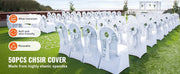 Charger l'image dans la visionneuse de galerie, Amocart 12/30/50/100Pcs Wedding Chair Cover Spandex Stretch Slipcover for Restaurant Banquet Dining Party White Chair Cover