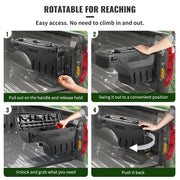 Load image into Gallery viewer, Amocart Truck Bed Storage Box Passenger Side Lockable Lid Waterproof ABS Wheel Well with Password Padlock Tool Box for Trucks
