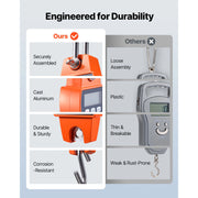 Bild in Galerie-Viewer laden, Amocart 660 lbs/300 kg Digital Crane Scale Portable Handheld Hanging Scale with LCD Display & Hook for Farm Hunting Fishing