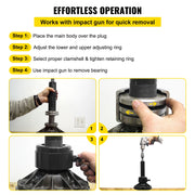 Bild in Galerie-Viewer laden, Amocart Carrier & Pinion Bearing Puller Compatible with Dana 30,40,50,60,70, 80, Ford 9/10.25" Tool with 3 45# Steel Clamshells