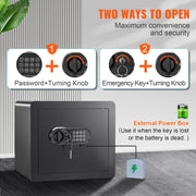 Bild in Galerie-Viewer laden, Amocart 1.2/0.5 Cubbic Fit Electronic Safe Deposit Safe Box W/ Digital Access & Override Keys for Money Gun Jewelry Document