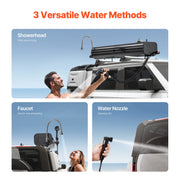 Charger l'image dans la visionneuse de galerie, Amocart Roof Rack Water Tank Multi-Dispensing Outdoor Tank High-Capacity Aluminum Tank with Pressurization Port Fit for Trunk