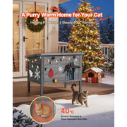 Bild in Galerie-Viewer laden, Amocart Heated Cat House Insulated Wooden House for Outdoor Cats with Heating Pad Openable Asphalt Roof for 1-3 Cats in Winter