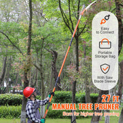 Bild in Galerie-Viewer laden, Amocart Manual Pole Saw Extendable Tree Pruner Sharp Steel Blade for Branches Trimming with Lightweight Aluminum Alloy Handle