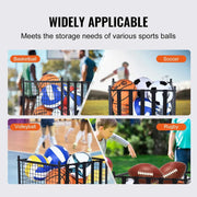 Charger l'image dans la visionneuse de galerie, Amocart Rolling Sports Ball Storage Cart Sport Equipment for Indoor Outdoor Steel Storage Rack for Garages Gym and Schools