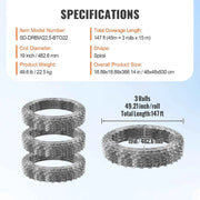 Bild in Galerie-Viewer laden, Amocart Razor Wires Razor Barbed Wire Razor Wire Fencing Fence Double Spiral Barbed Wire Galvanized Wire Rolls Razor for Garden