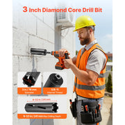 Bild in Galerie-Viewer laden, Amocart Core Drill Bit Internal Thread Diamond Dry Coring Bit w 3 Adapters Pilot Drill and Hex Wrench for Concrete Red Bricks