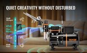 Bild in Galerie-Viewer laden, Amocart Airbrush Kit, Dual Fan Air Compressor Professional Airbrushing System Kit Airbrushes Mixing Wheel Cleaning Brush Set