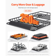 Charger l'image dans la visionneuse de galerie, Amocart Roof Rack Basket 64x39x4.1" Universal Rooftop Cargo Carrier Anti-Rust Alloy Steel Car Top Luggage Holder for SUV Truck