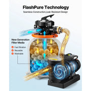 Charger l'image dans la visionneuse de galerie, Amocart 12/14/16in FlashPure Sand Filter Pump with Timer for Above Ground Pool 0.5/0.75/1 HP 3000/3500/4400 GPH Media Installed