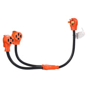 Bild in Galerie-Viewer laden, Amocart Y Splitter Adapter 4 Prong Outlet 240 V Dryer with Grip Handle 10 AWG STW Wire/6/3+8/1 STW Wire for EV Charger Dryer RV