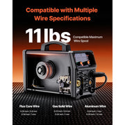 Charger l'image dans la visionneuse de galerie, Amocart 5-in-1 MIG Welder 200Amp Pluse Mig Welding Machine Gas MIG/Flux Core MIG/Stick/Lift TIG/AU TIG with LCD Screen Display