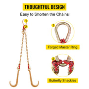 Charger l'image dans la visionneuse de galerie, Amocart 5/16"×2' G80 V-Chain Bridle with 2 Legs & 15" J Hooks & T Hooks Industrial Grade Components Adjustable Chain Design