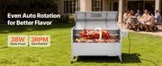 Charger l'image dans la visionneuse de galerie, Amocart 46/52 Inch Stainless Steel Rotisserie Grill Outdoor BBQ Pig Lamb Charcoal Spit Roaster Kit