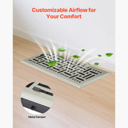 Bild in Galerie-Viewer laden, Amocart 4 x 10 Inch Floor Registers Vent Grilles HVAC Heavy-Duty Walkable Iron Floor Vents with Metal Damper for Home & Office