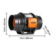 Charger l'image dans la visionneuse de galerie, Amocart Inline Duct Fan Quiet EC-motor Ventilation Exhaust with Temperature Humidity Controller for Cooling Booster Grow Tents
