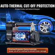 Charger l'image dans la visionneuse de galerie, Amocart 12V Portable Tire Inflator 7.06CFM Heavy Duty Air Compressor 150PSI Offroad Air Pump with Adapters for Car SUV RV Truck