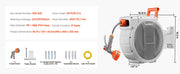 Charger l'image dans la visionneuse de galerie, Amocart Retractable Garden Hose Reel Wall Mounted Hose Reel Heavy Duty Garden Hose Reel with 9Pattern Nozzle 180°Swivel Bracket