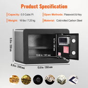 Bild in Galerie-Viewer laden, Amocart 1.2/0.5 Cubbic Fit Electronic Safe Deposit Safe Box W/ Digital Access & Override Keys for Money Gun Jewelry Document