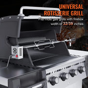 Charger l'image dans la visionneuse de galerie, Amocart Universal Grill Rotisserie Kit for Grills, Electric BBQ Grill with 9W Motor Stainless Steel Automatic Grilling Kit