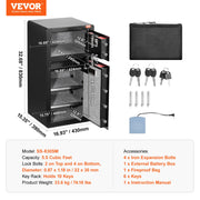 Load image into Gallery viewer, Amocart Single Door 4.0 cu.ft Safe Box w/ Key Lock Password & Fingerprint Safe Lock Box with Fireproof Bag Key Rack & LED Light