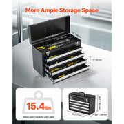 Bild in Galerie-Viewer laden, Amocart 20.5in Metal Tool Box Portable 4-Drawers Tool Chest with Drawers Locking Multi-Function Tool Organizer for Workshop