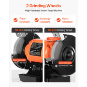 Bild in Galerie-Viewer laden, Amocart Bench Grinder 6inch Single Speed Bench Grinder High-Speed Table Grinders with Induction Motor 36/60-Grit Grinding Wheel