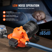 Load image into Gallery viewer, Amocart 12V Diaphragm Pump 1.8/3/3.5/5 GPM 3/4/5-Chamber 40-100 PSI Adjustable 1/2'' MNPT Port for RV Yacht Food Truck Camper