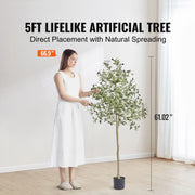 Charger l'image dans la visionneuse de galerie, Amocart Artificial Olive Tree 4/5/6FT Tall Faux Plant Secure PE Material Anti-Tip Tilt Protection Low-Maintenance Tree for Home