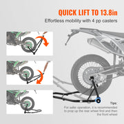 Bild in Galerie-Viewer laden, Amocart Motorcycle Stand Lift 850lbs Front Rear Combo Stand Lift Stand Front&Rear Wheel Fork Stand Heavy Duty Rear Wheel Stand