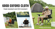 Load image into Gallery viewer, Amocart Camping Folding Chair for Adults Portable Quad Lumbar Back Padded Arm Chairs with Side Pockets for Beach, Lawn, Picnic