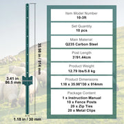 Load image into Gallery viewer, Amocart Fence Post T-Post Heavy Duty Metal Fence Post Sturdy Steel Fence Stakes for Garden Yard Lawn Farms Outdoor Wire Fencing