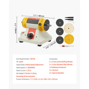 Charger l'image dans la visionneuse de galerie, Amocart Bench Buffer Polisher 1/2HP 0 to 8000RPM with 2PCS4" Cotton Wheel 3PCS 3" Abrasive Fiber Wheels Compound for Metal Wood