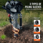 Bild in Galerie-Viewer laden, Amocart 37.77cc Gas-Powered T Post Driver 4-Stroke Engine Gasoline Fence Piling Pounder with 3 Post Driving Head(45/55/88 mm)