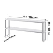 Charger l'image dans la visionneuse de galerie, Amocart Stainless Steel kitchen worktable Overshelf with Height Adjustable Overshelf Prep Work Table for Kitchen Restaurant
