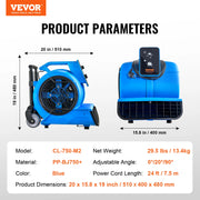 Load image into Gallery viewer, Amocart Floor Blower 1360 RPM 600 CFM Air Mover for Drying and Cooling Portable Dryer for Janitorial Home Plumbing Commercial