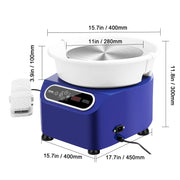 Charger l'image dans la visionneuse de galerie, Amocart Pottery Wheel 11 inch Pottery Forming 450W Electric Wheel for Pottery Direct Drive Ceramic Wheel for DIY Art Craft Blue