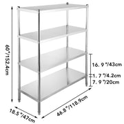 Load image into Gallery viewer, Amocart 4-Tier Stainless Steel Commercial Storage Rack Shelf for Kitchen Warehouse Garage Storing Kitchenware