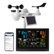 Charger l'image dans la visionneuse de galerie, Amocart 7-in-1 Wi-Fi Weather Station 7.5 in Color Display + Solar Wireless Outdoor Sensor Alarm Alerts for Temperature Humidity