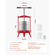 Bild in Galerie-Viewer laden, Amocart 9L 14L Fruit Wine Press Stainless Steel Basket with Cross-beam and Triangular Structure Manual Juice Maker for Kitchen